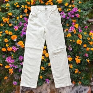 Reformation Cream Straight Leg Jeans